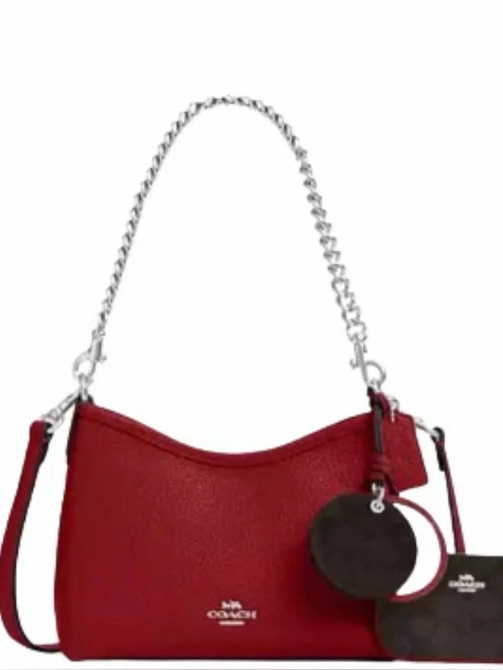Coach Laurel Small Shoulder Bag With Mirror Charm And Pouch